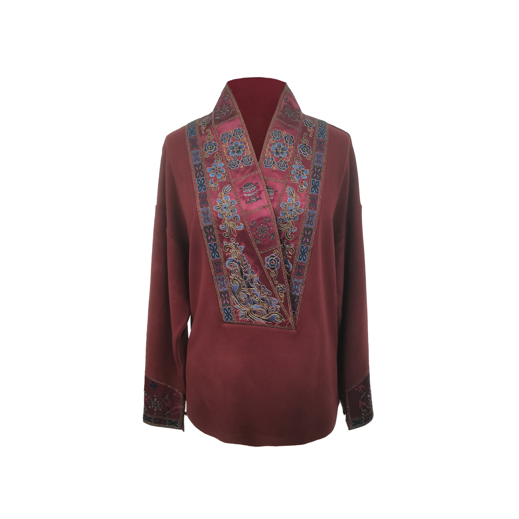 【凤翎宝相高定系列】八宝宝相V领套头衫25TT-S0085