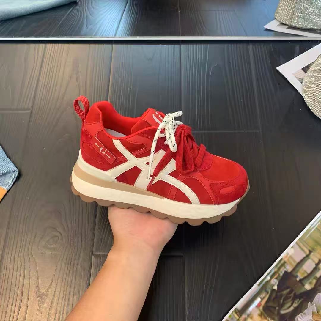 【编码001-040】厚底增高休闲鞋女2025秋季新款休闲厚底运动阿甘鞋