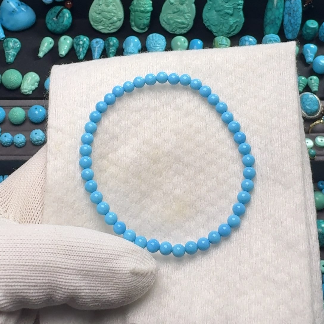 蓝色系小米珠手串卡4尺寸