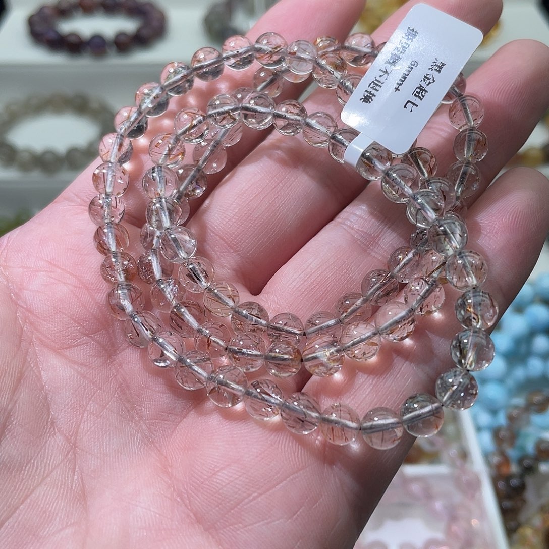 未镶嵌手链水晶黑金超七3圈