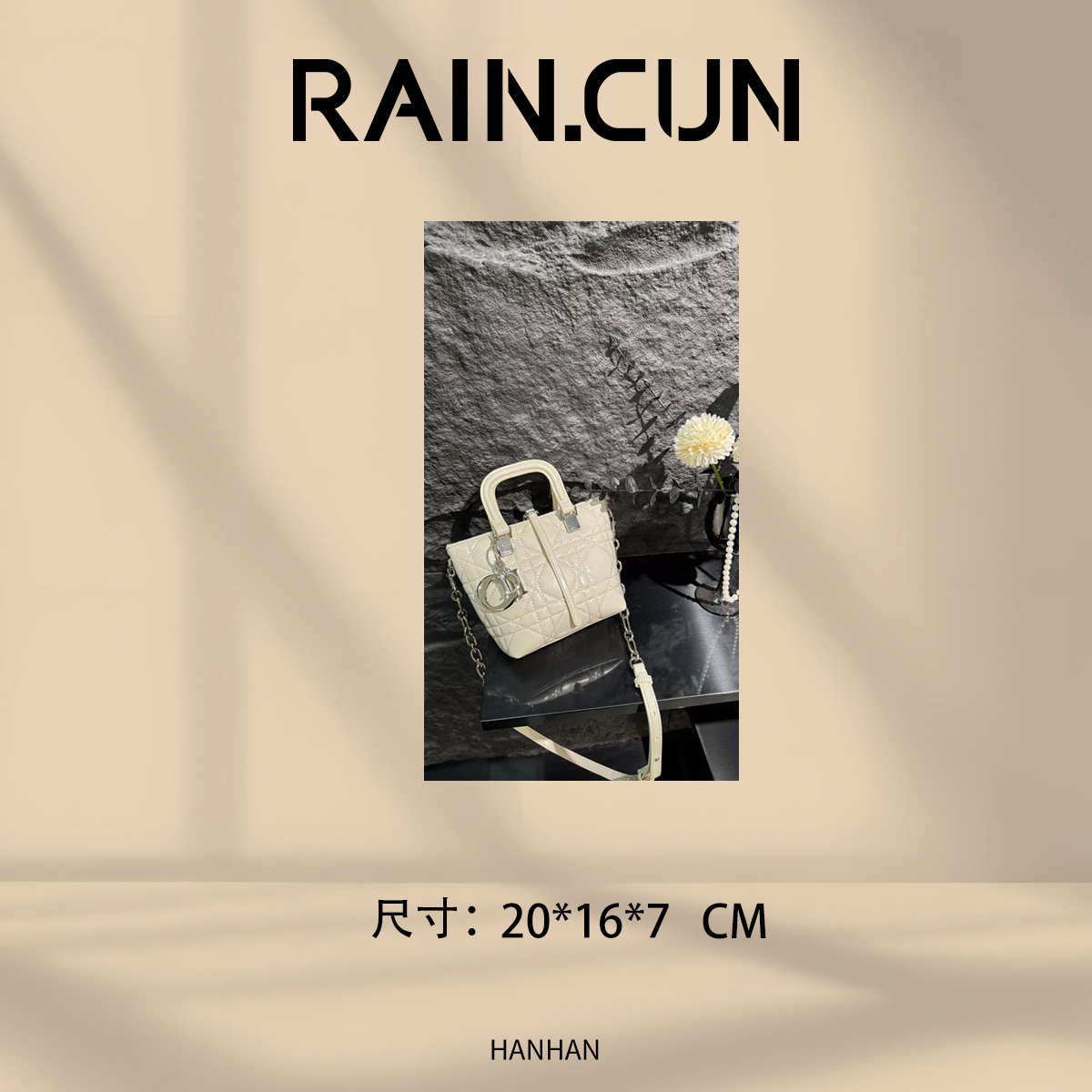 【尚恩CC】SD-5376-奶油白 轻奢时尚复古气质百搭单肩腋下女包