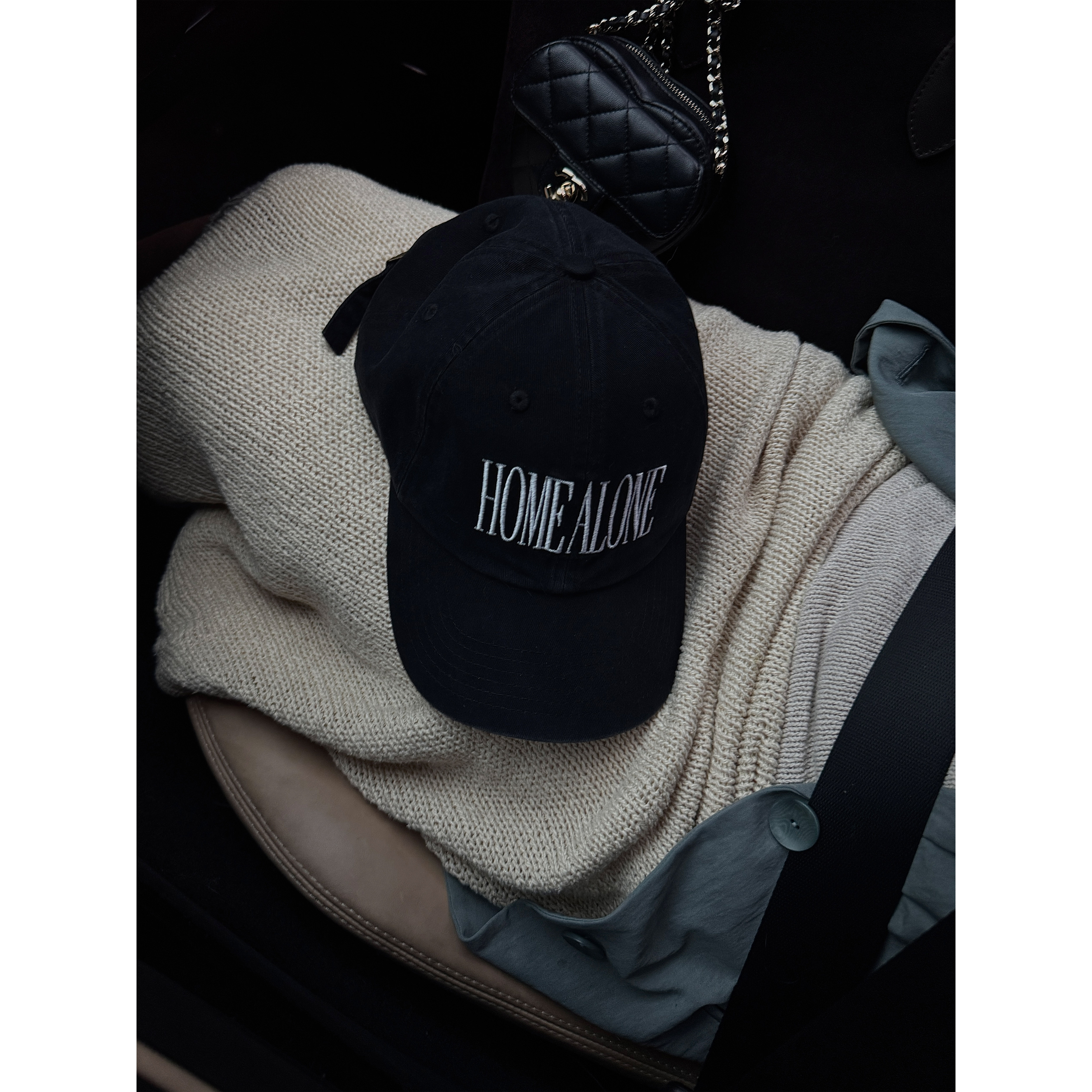 Anniehall25fw 「home alone」snapback水洗复古刺绣鸭舌帽棒球帽