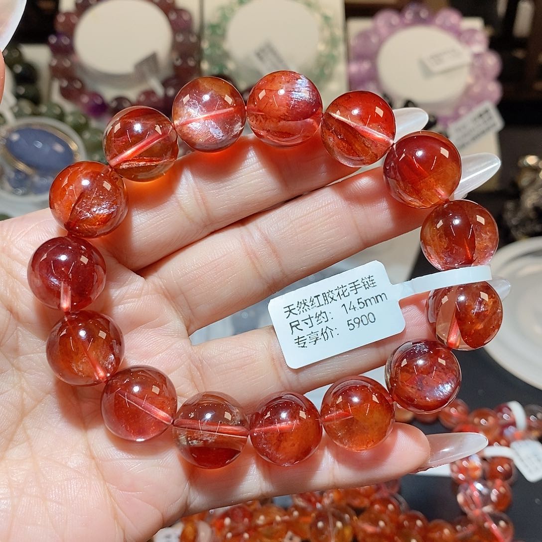 水晶手链未镶嵌红胶花