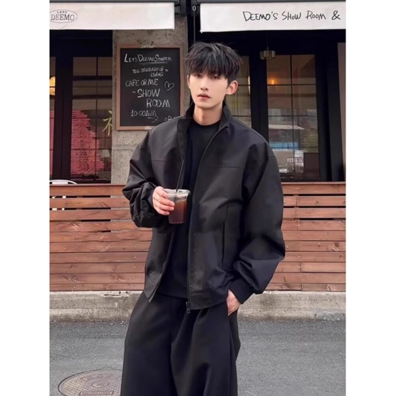 美式教练夹克三防立领休闲潮流痞帅复古秋款户外工装飞行百搭外套