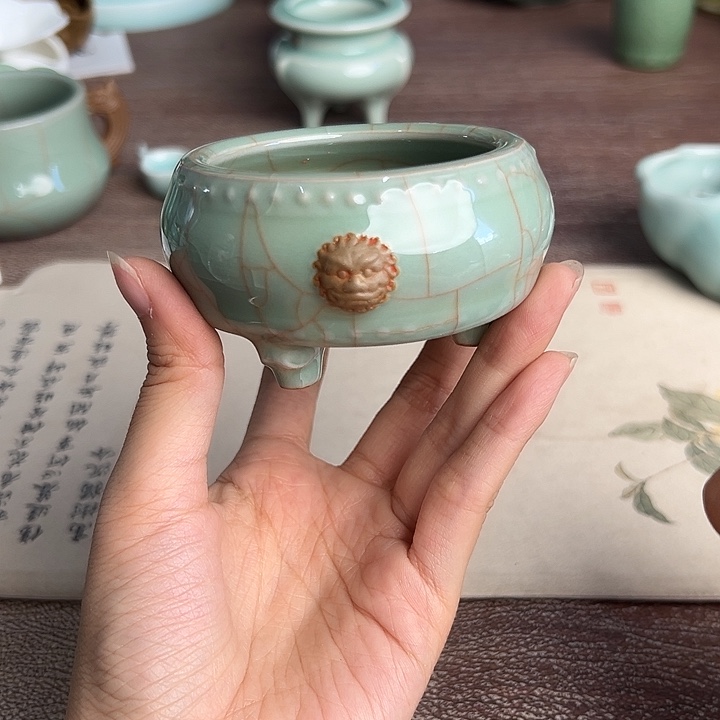 龙泉云间青瓷小米茶器