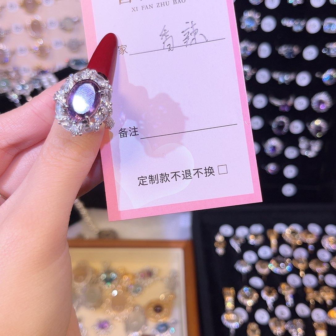 紫晶戒指银S925镶嵌香****?