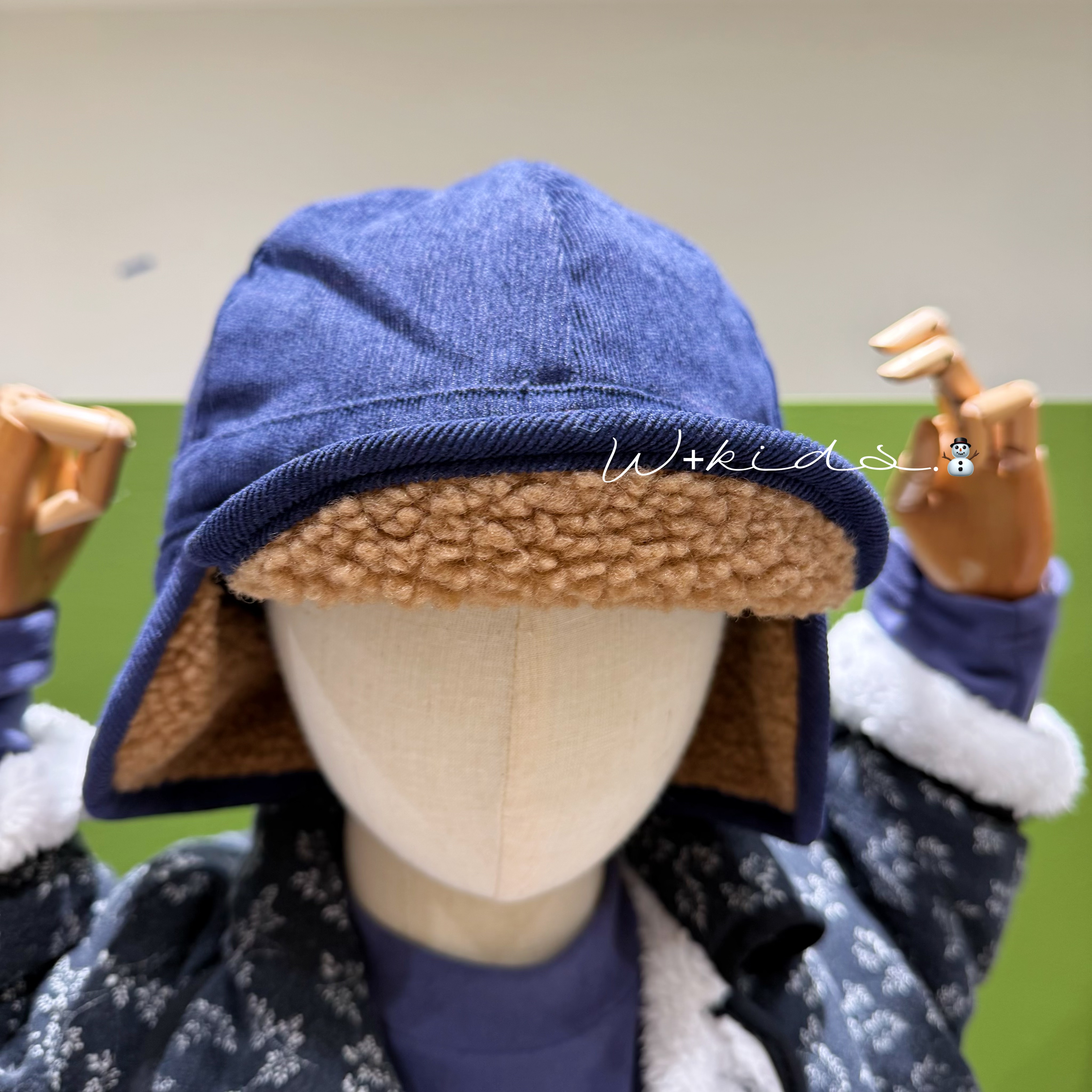 【W+韩系童装】秋冬款儿童韩系休闲男女宝百搭加绒护耳帽 XMZ166