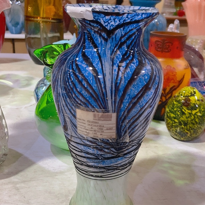 琉璃琉璃花瓶高29口5