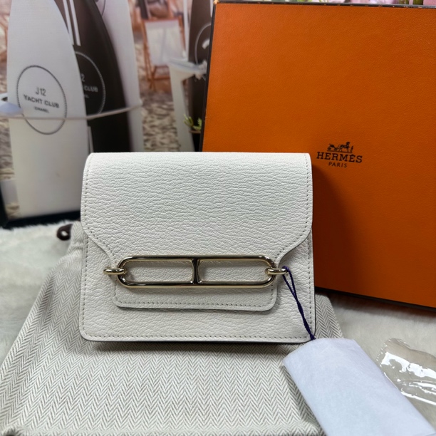 99新 Hermes/爱马仕 奶油白猪鼻子卡包（B刻全套）
