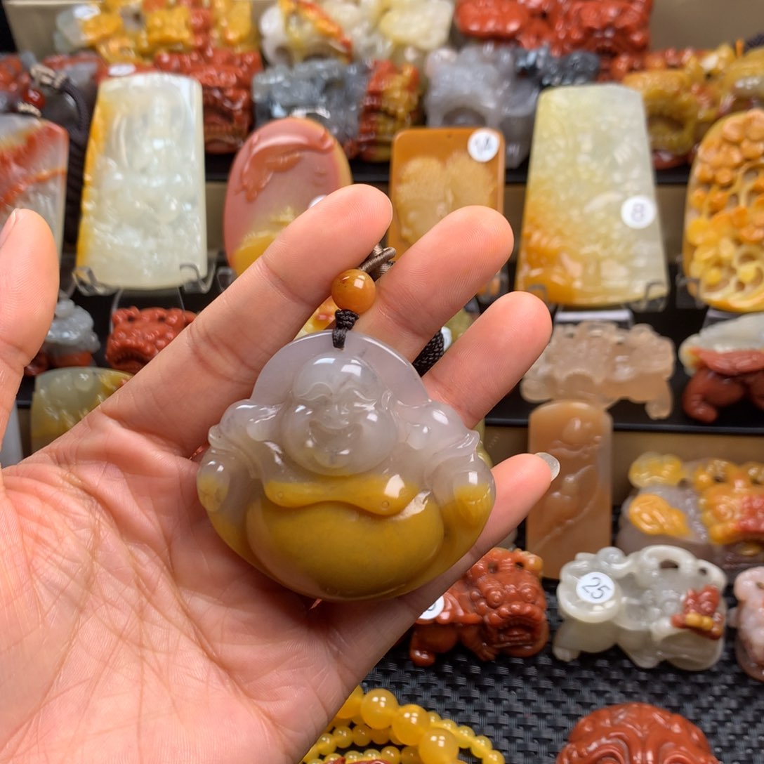 石英质玉（黄龙玉）挂件未镶嵌