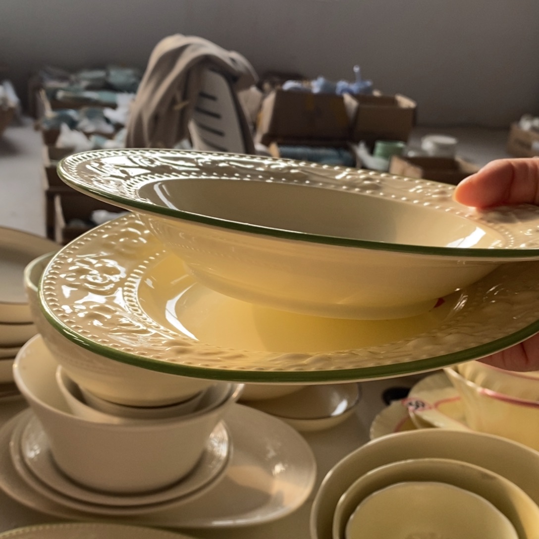 瓷三个深盘 三个浅盘