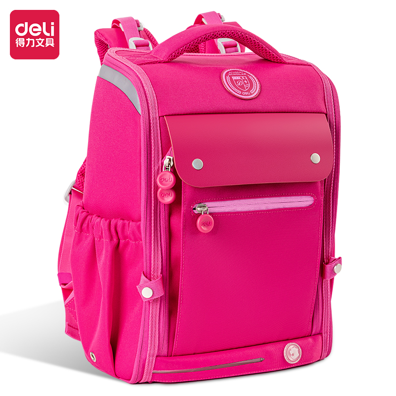 得力BB116简约2210系列红学生书包(红)