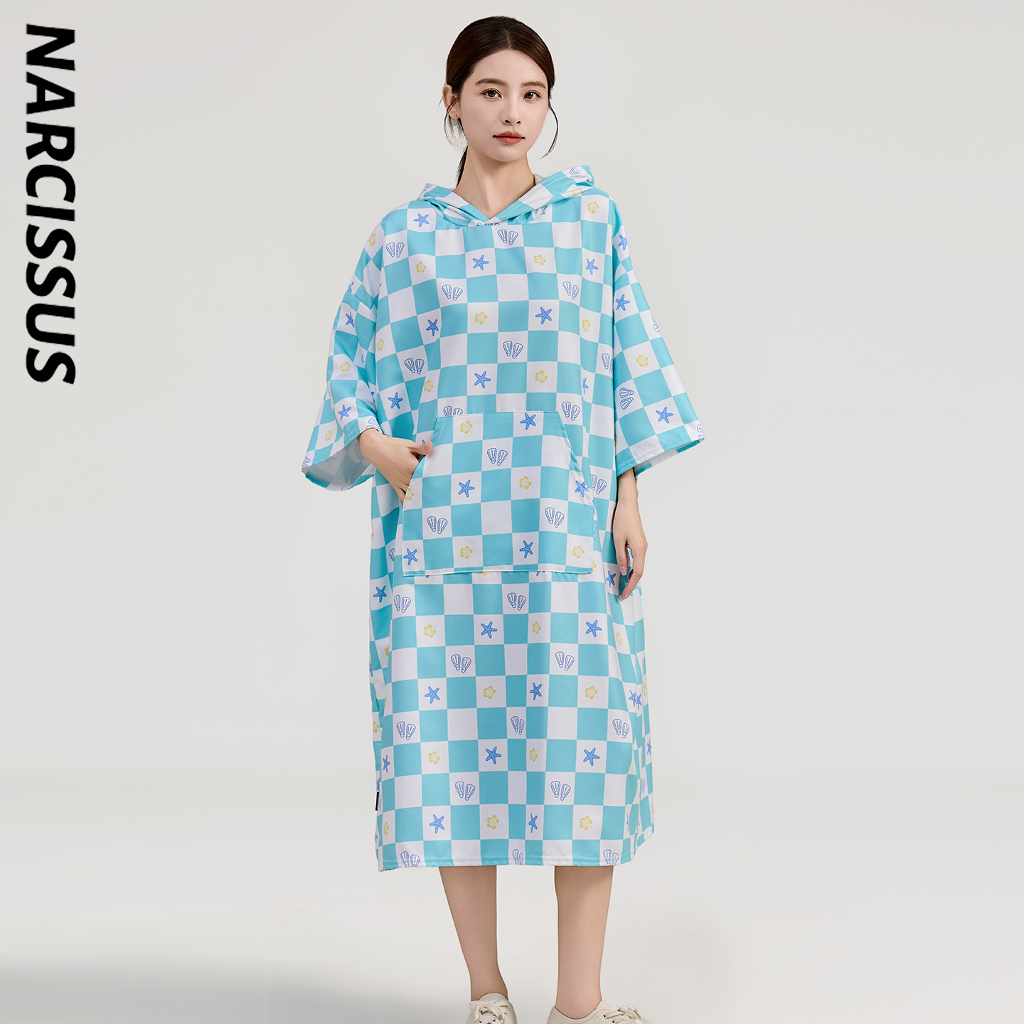 水仙SWIM游泳斗篷套头速干浴袍成人男女潜水运动连帽防晒度假浴巾