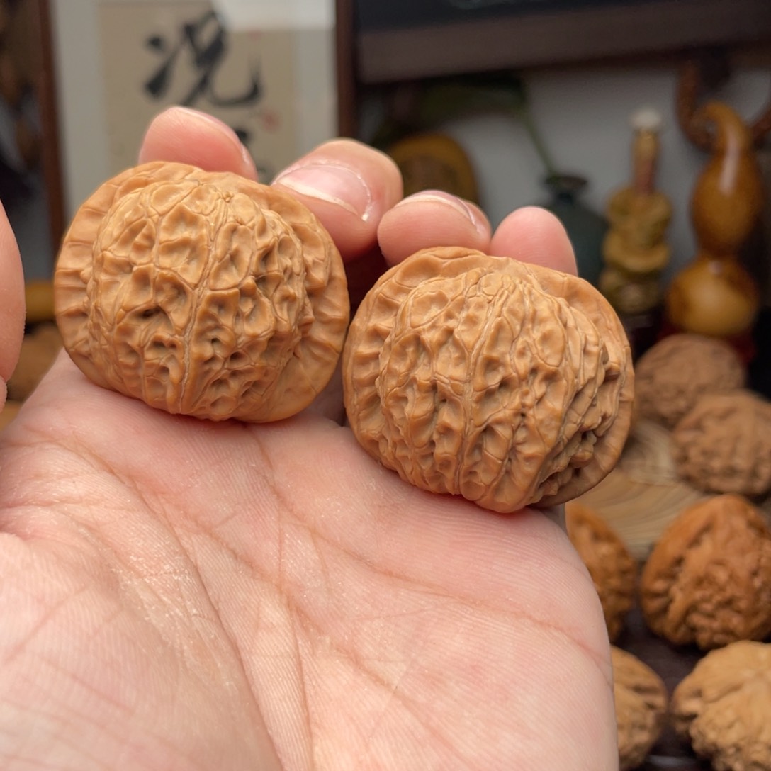 文玩核桃把件麒麟磨盘39