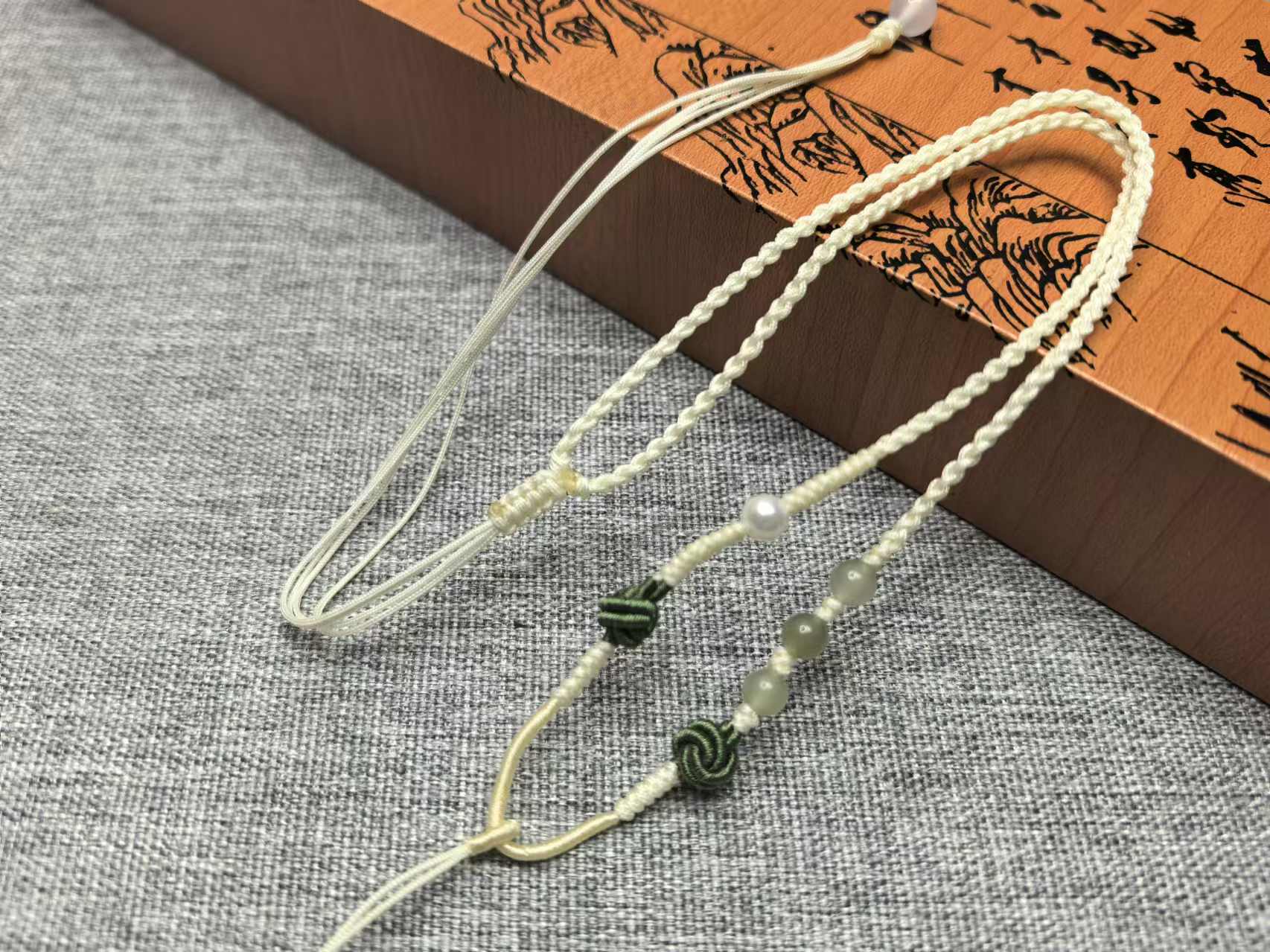 非金属布艺项链 挂脖复古项链吊坠编织绳链可调节锁骨链配饰百搭