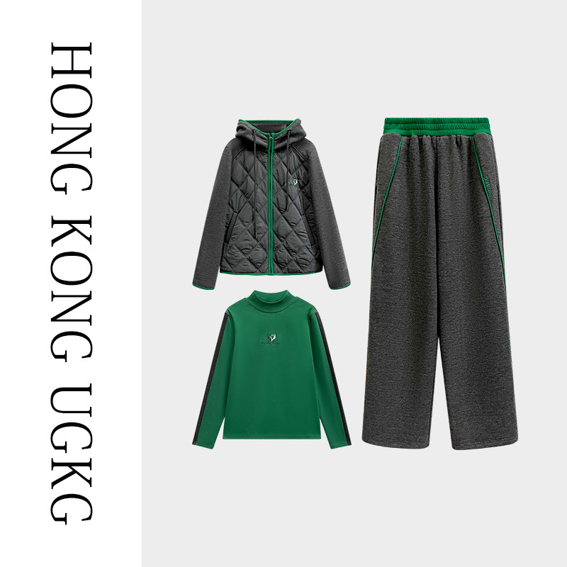 香港UG&KG秋冬款中年妈妈时尚三件套长袖休闲三件套-73244ZH065