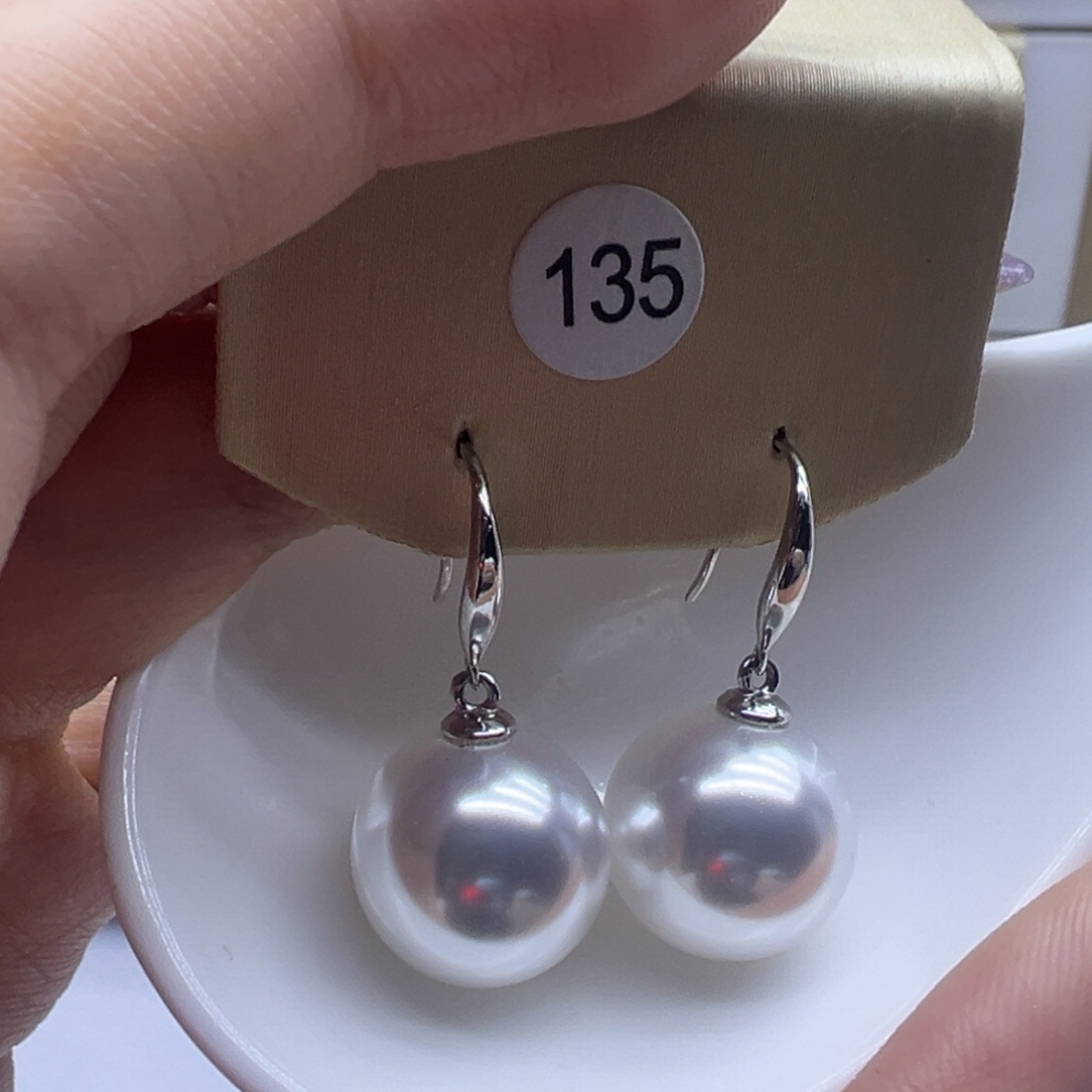 银S925镶嵌淡水珍珠耳饰