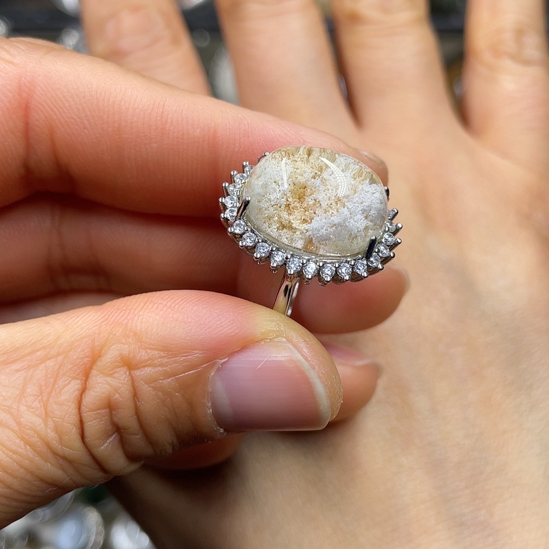 【闪购商品】水晶珠宝半成品银S925镶嵌戒指