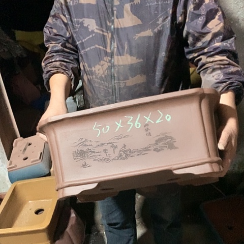 紫砂花盆手工定制