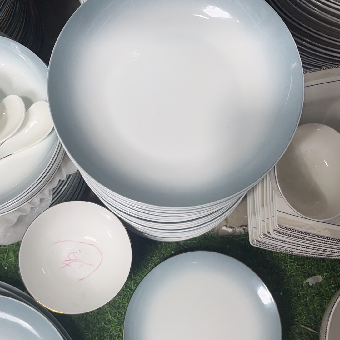 瓷片渐变八寸深盘四个微瑕