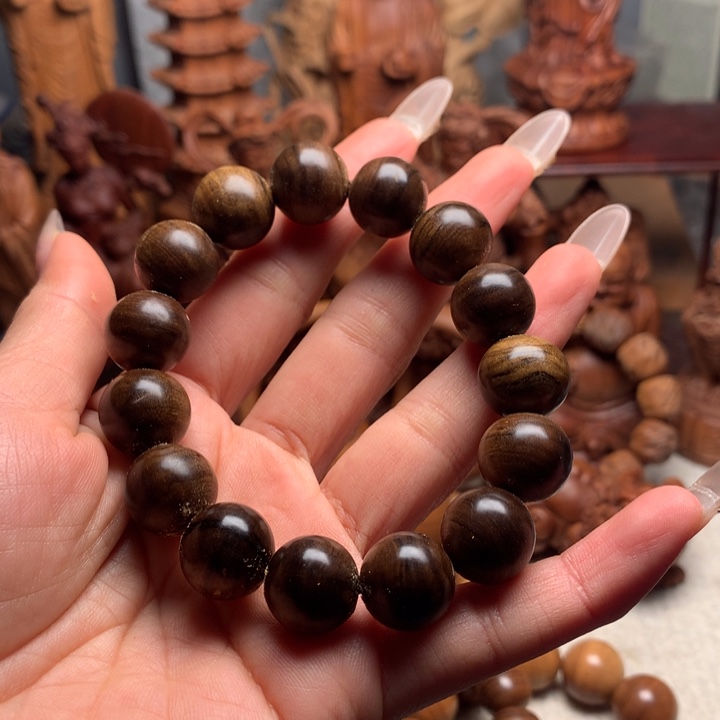 檀香木手串/手链老山檀木1.5横纹