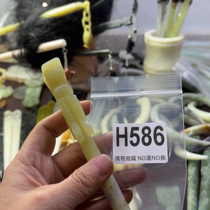 蛇纹石玉发饰合金x****5