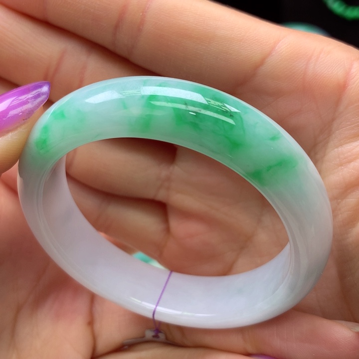 【闪购商品】翡翠手镯未镶嵌带***瑰天然翡翠手镯