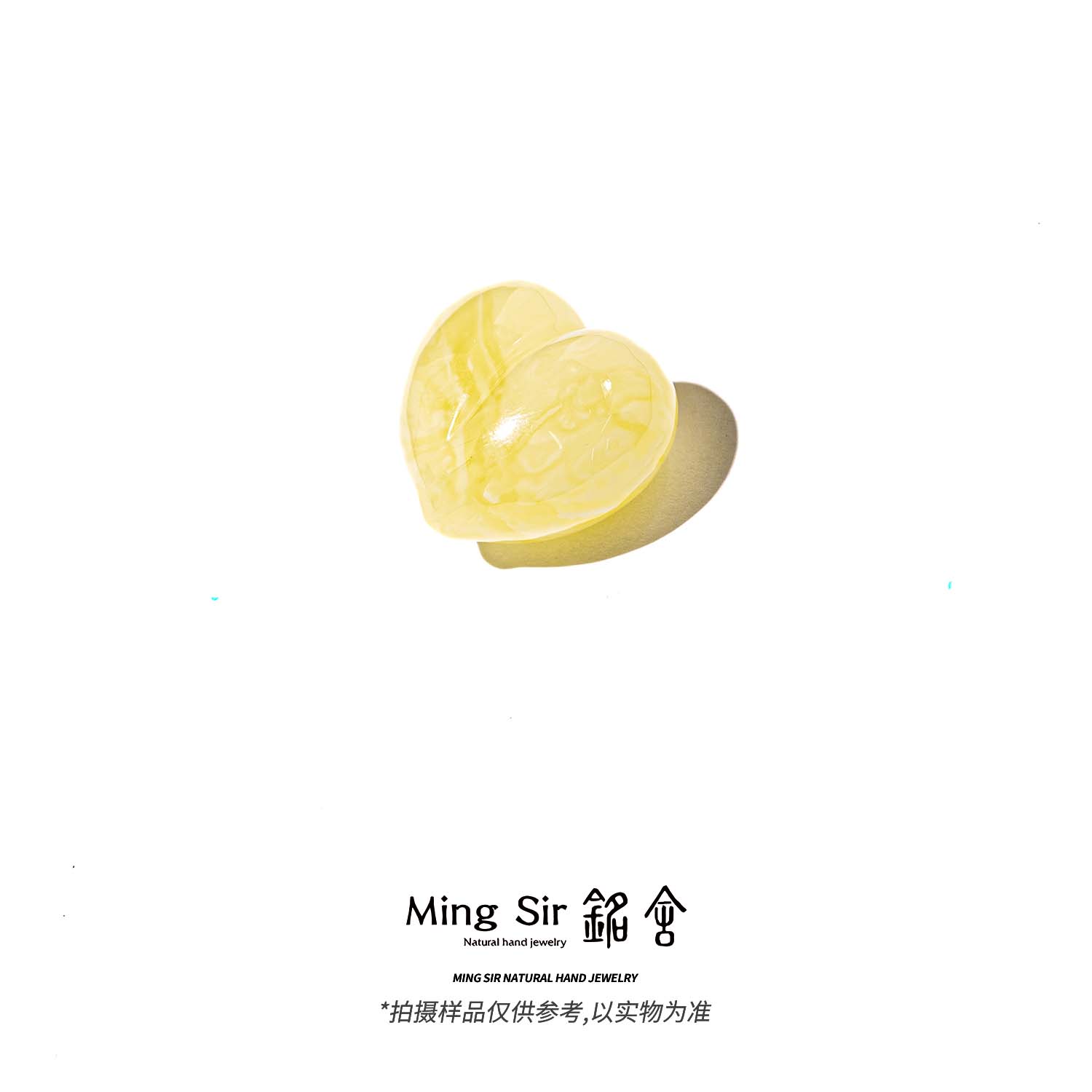 【铭舍 爱心浓花高微瑕】乌料蜜蜡爱心珠宝手工雕桃心爱心