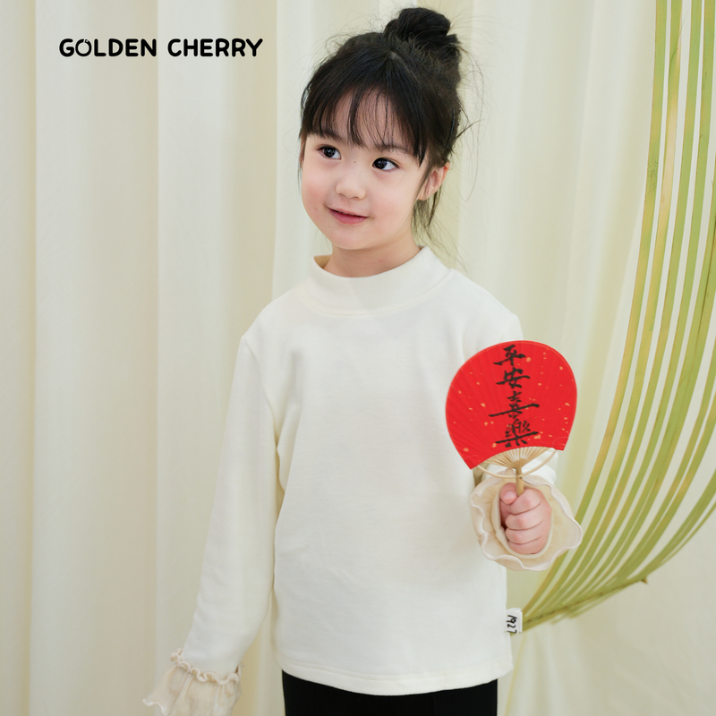 23【金樱桃】小童蕾丝袖打底衫QDD1927