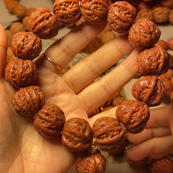 手串文玩核桃火焰纹八棱