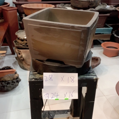 紫砂花盆仿古色四方