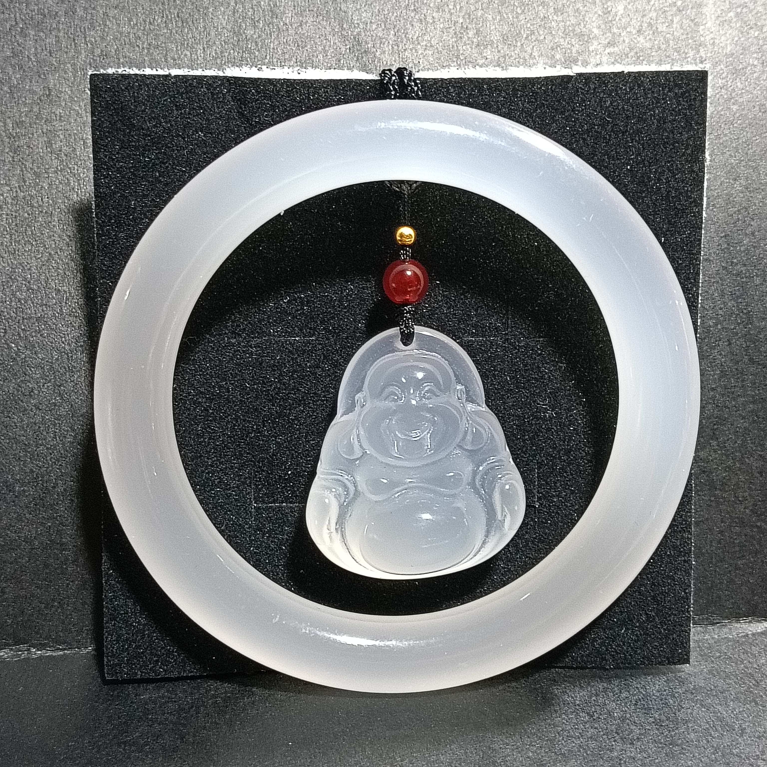 高奢阳光紫外线变红色弥勒吊坠手镯一套