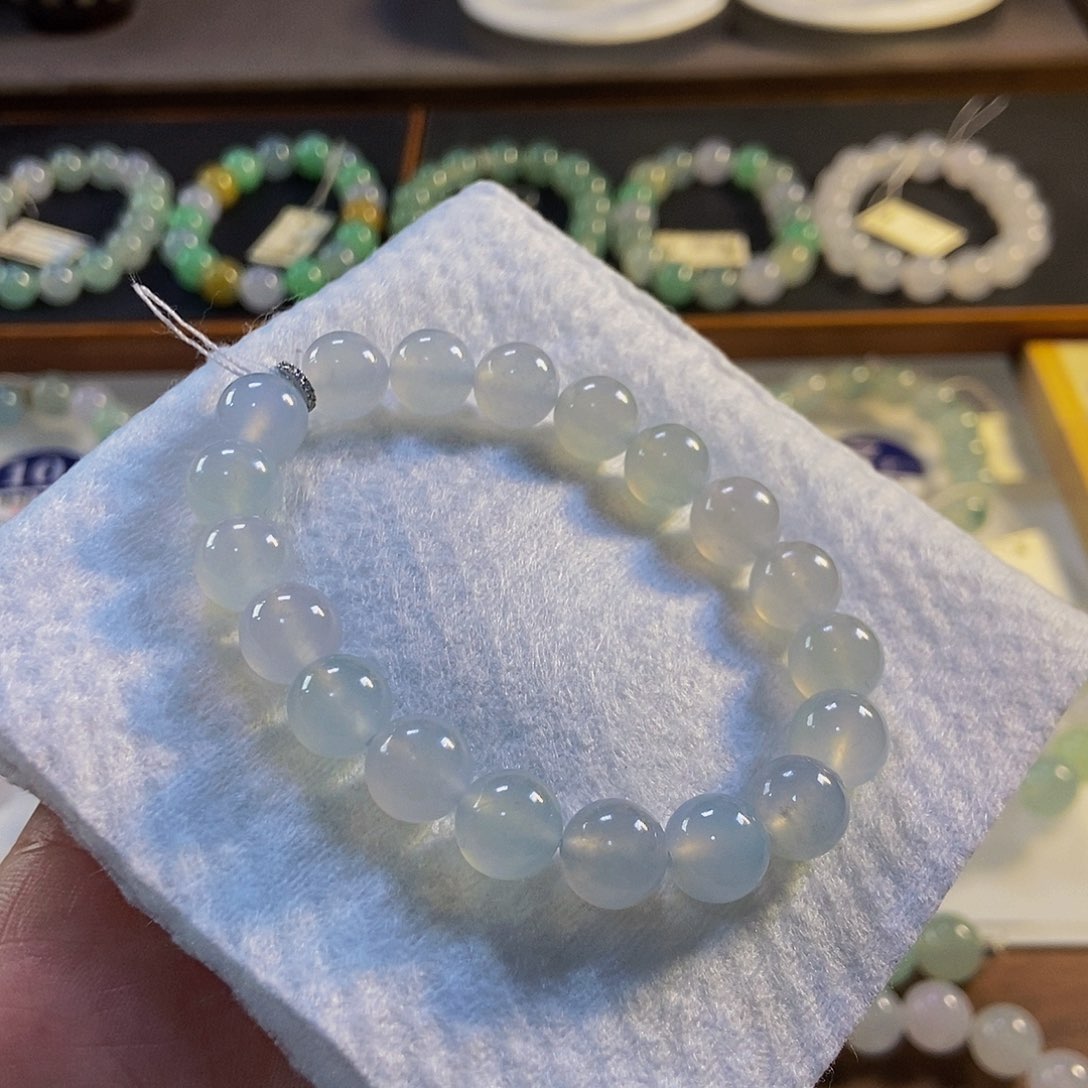 定制翡翠未镶嵌翡翠手串卡9.7