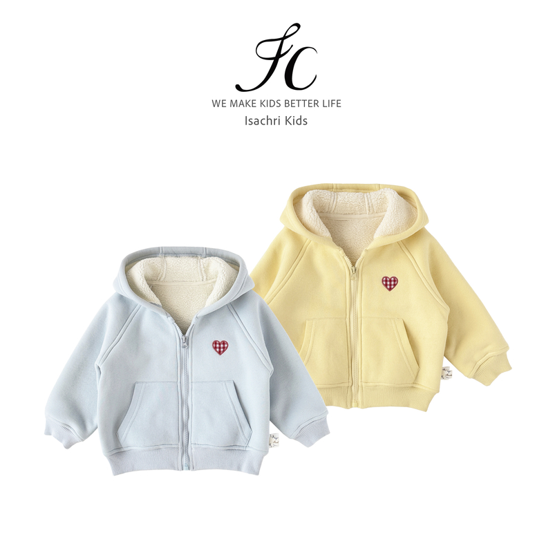 晶晶家【现发】樱桃小猫加绒加厚女儿童连帽卫衣外套宝宝开衫 IS932