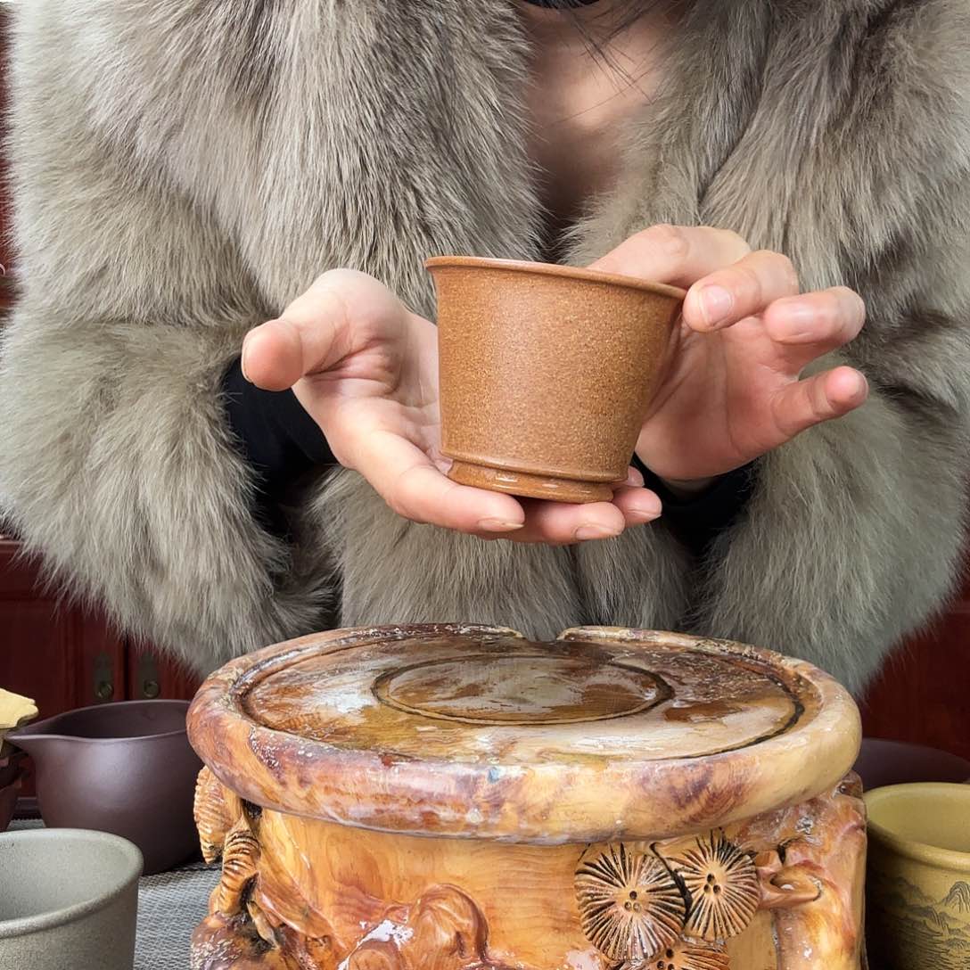 紫砂茶杯一壶李紫砂