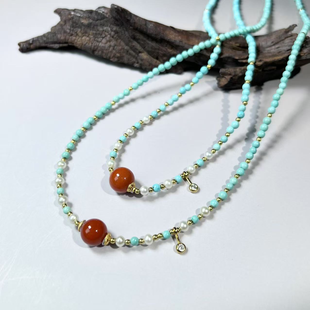 【铭记好物】绿松石DIY项链 QDM225H326【多样性发一件】