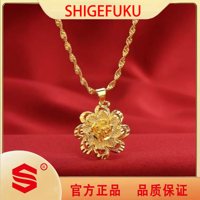 SHIGEFUKUI/车花转运花项链花朵锁骨链项链