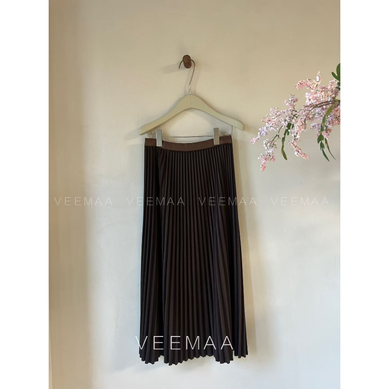 【Veemaa】 漫序 定制款秋冬百搭显瘦加厚褶皱半裙 裙长83cm