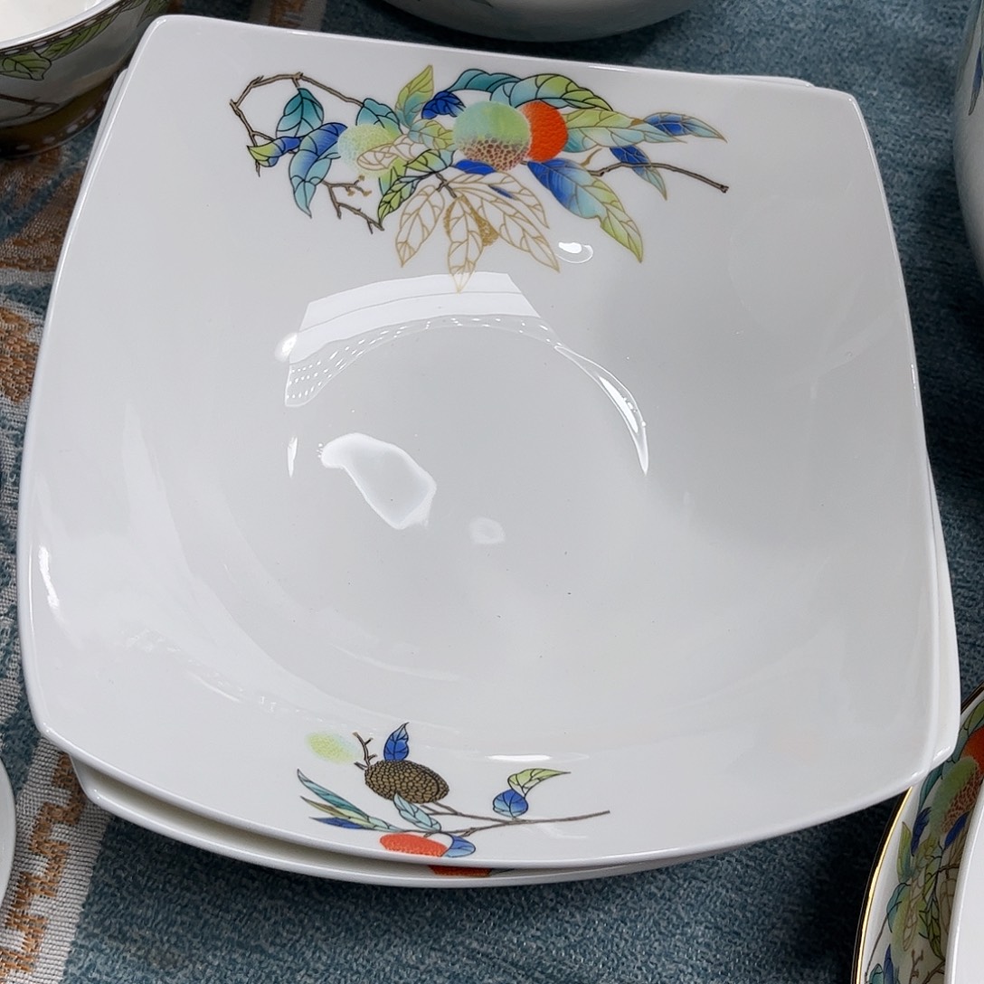 瓷片荔枝七寸方盘两个