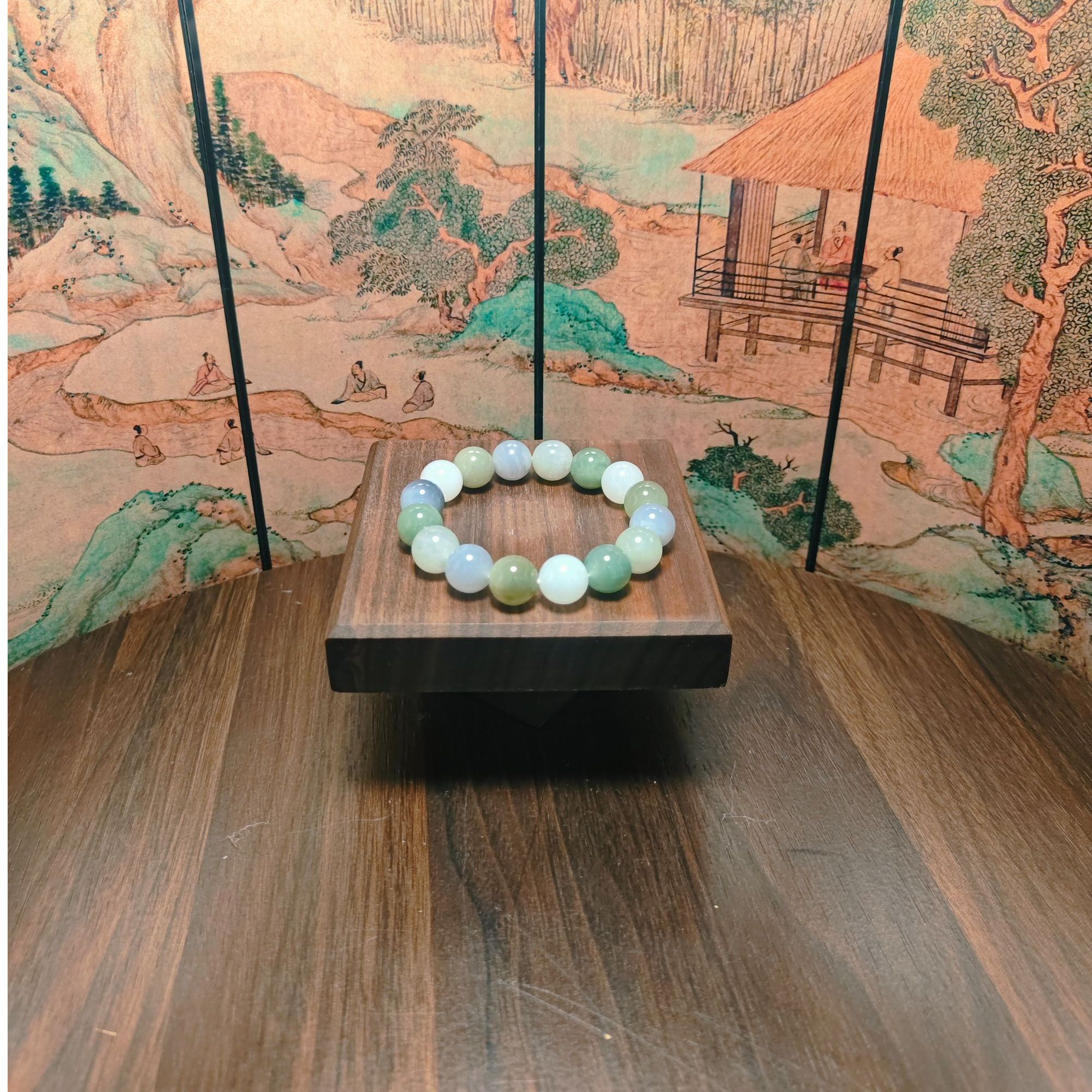 K和田玉多宝圆珠手串（卡12）0464