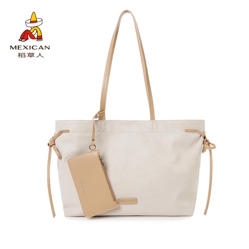 Mexican/稻草人托特包耐脏电脑包欧美风百搭通勤小众单肩腋下包