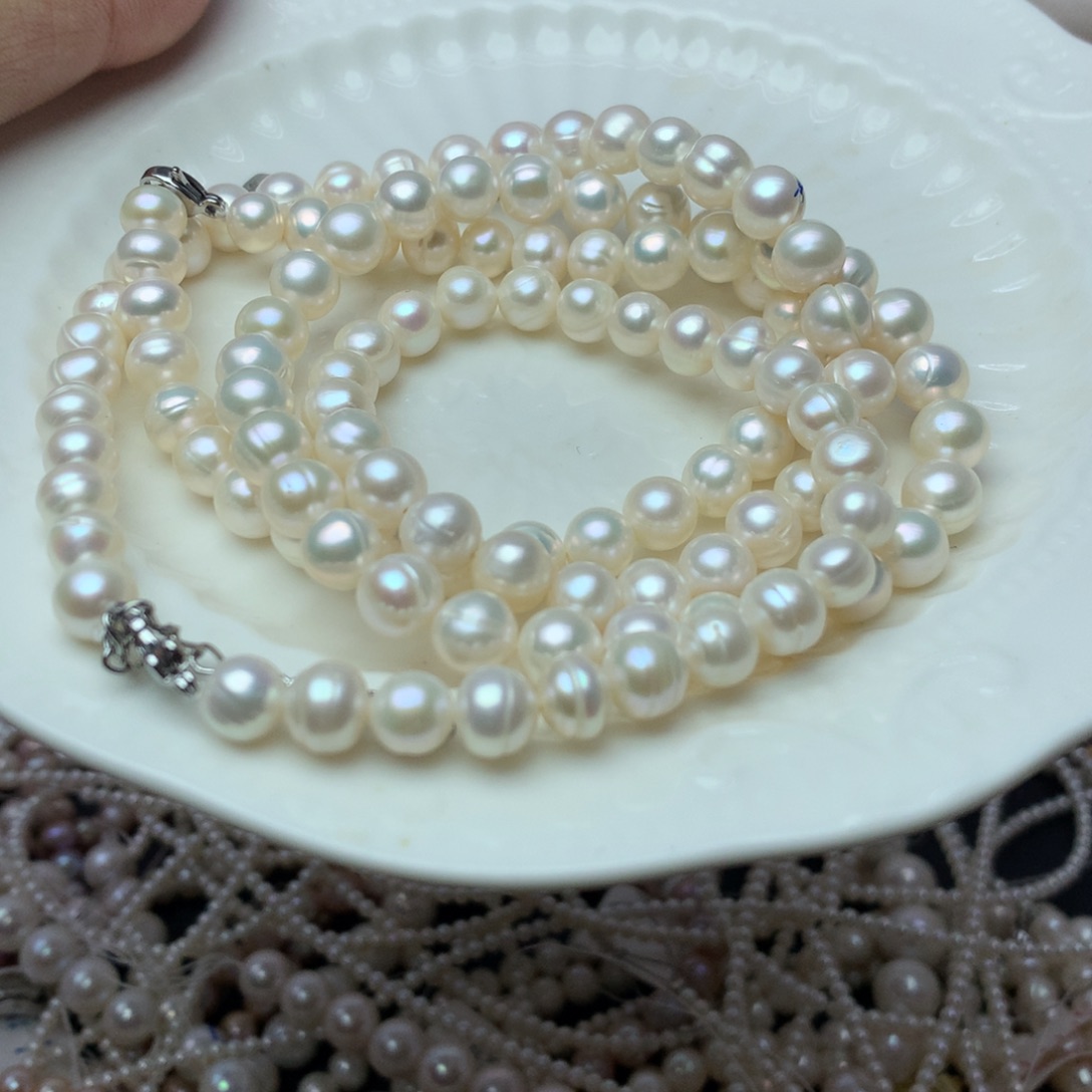 淡水珍珠7-8未镶嵌x11项链