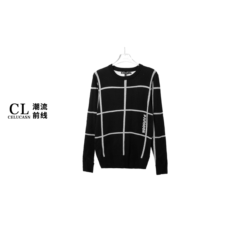 P6VI6B25#韩系圆领毛衣秋冬季百搭保暖打底衫潮休闲内搭针织衫