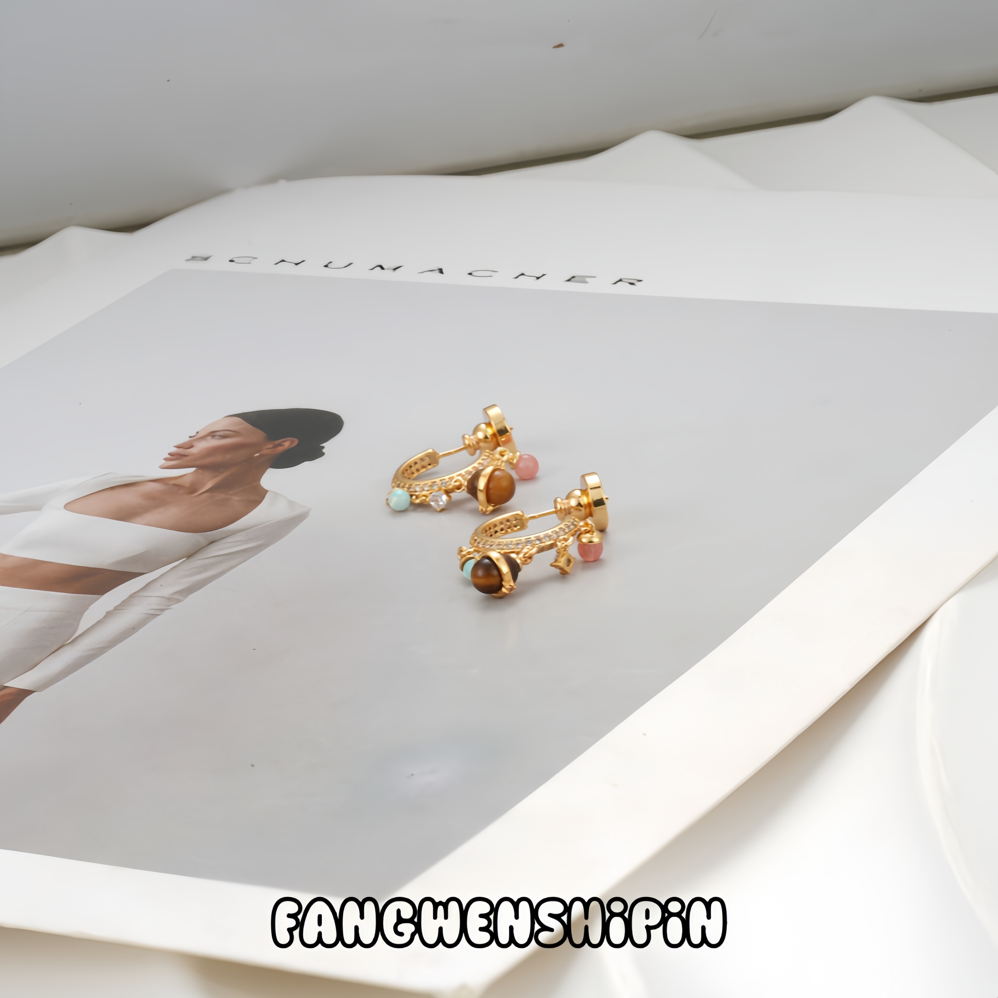 铜合金锆石耳饰 耳环1236