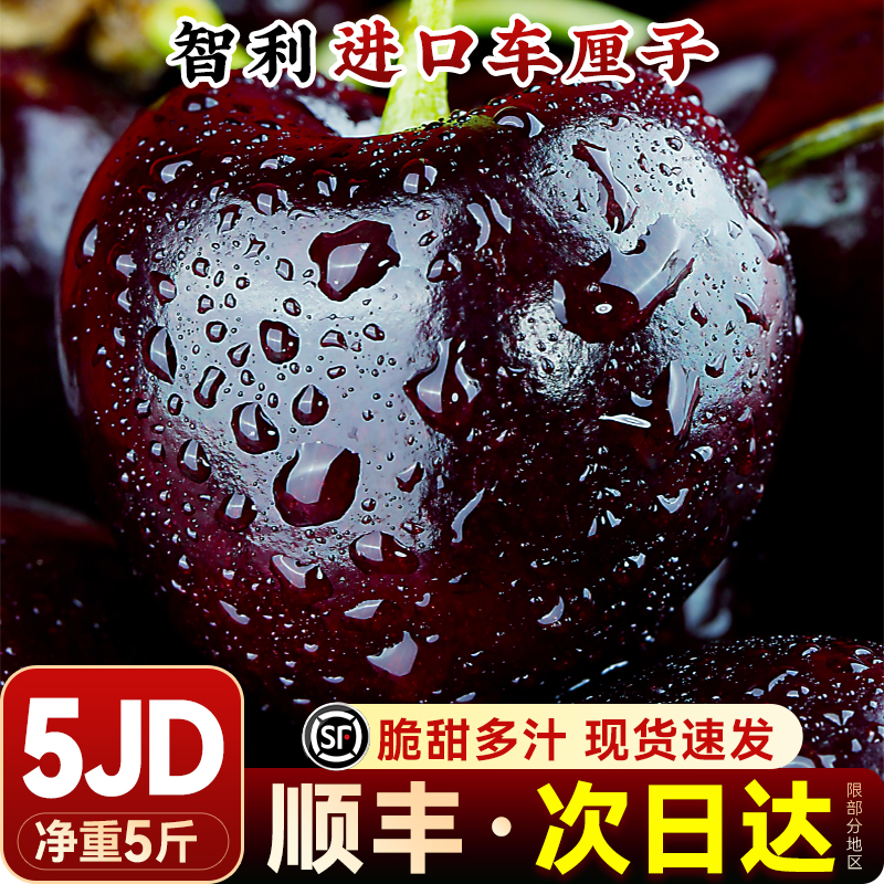 【顺丰送上门】进口智利车厘子空运新鲜现货5斤5J内附果径卡车厘子智利共和国