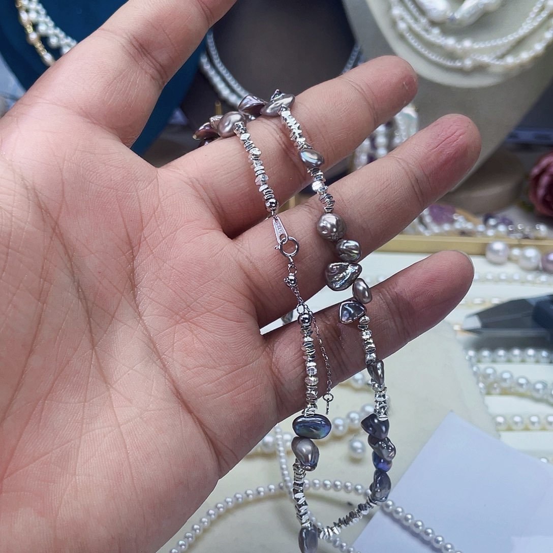 淡水珍珠颈饰合金