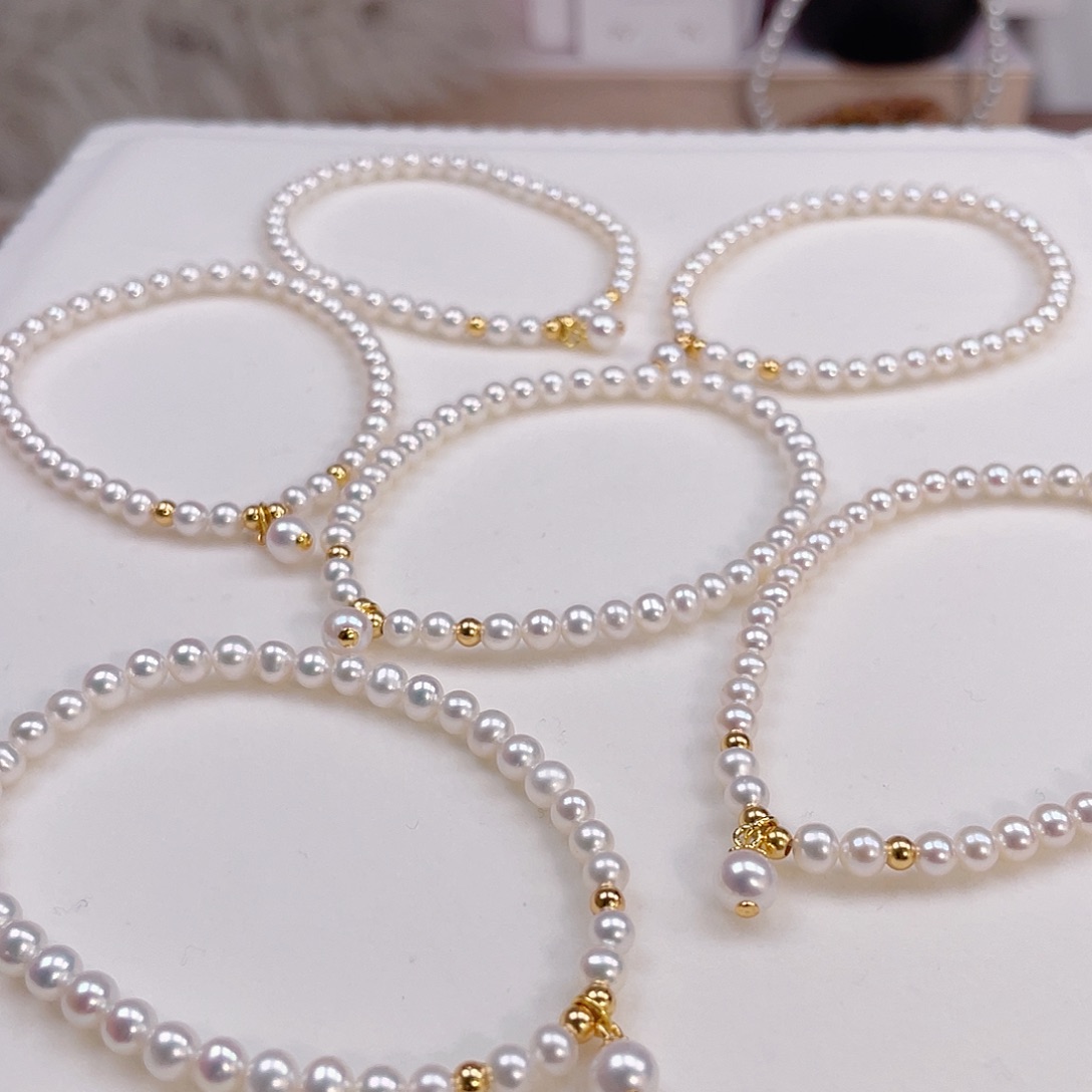 淡水珍珠手绳银S925镶嵌4.5