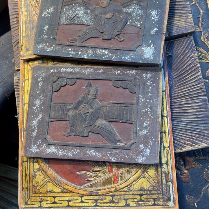 汉***阁香榧木老木雕花板艺术