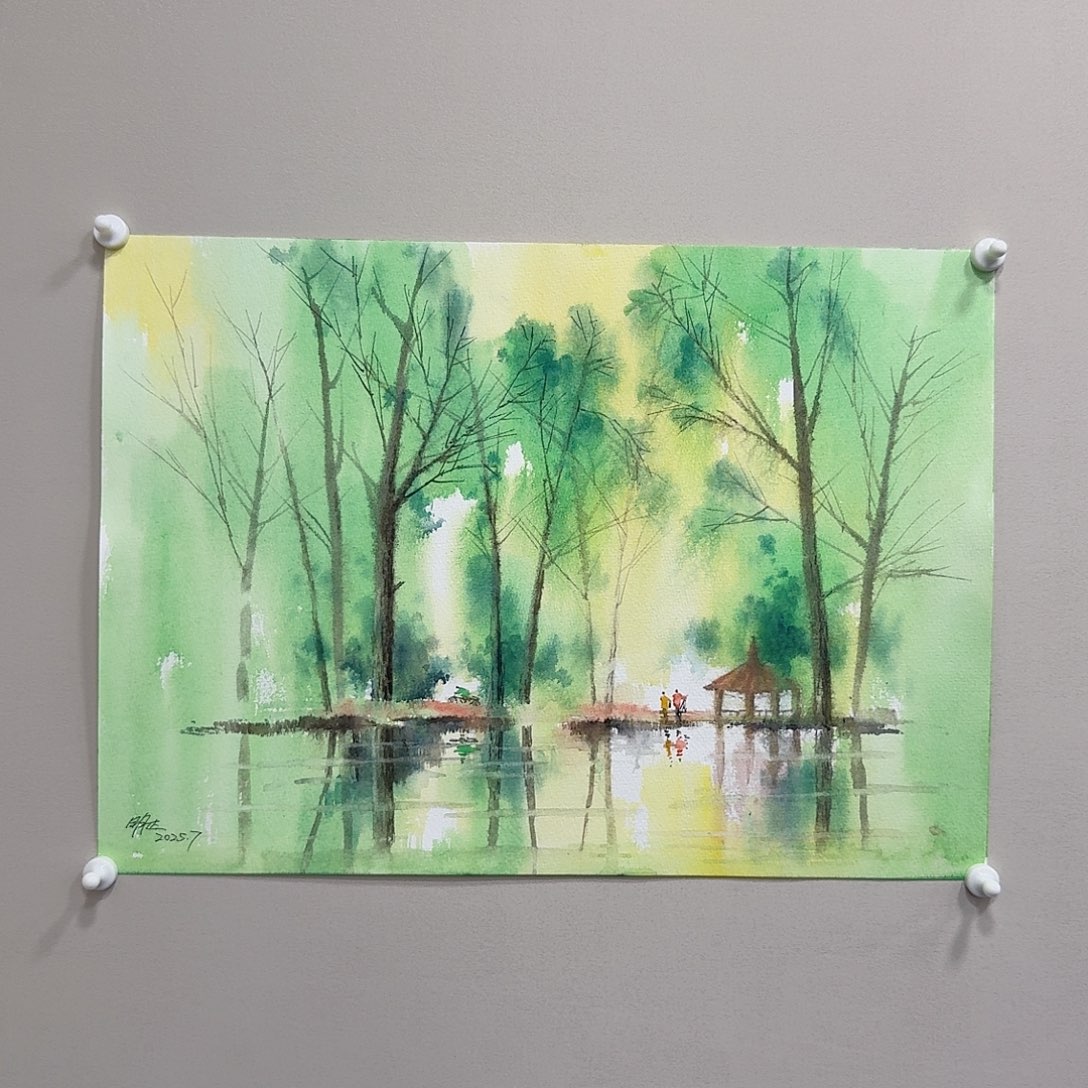 国画崔明达水彩画53✖️37 终身保真