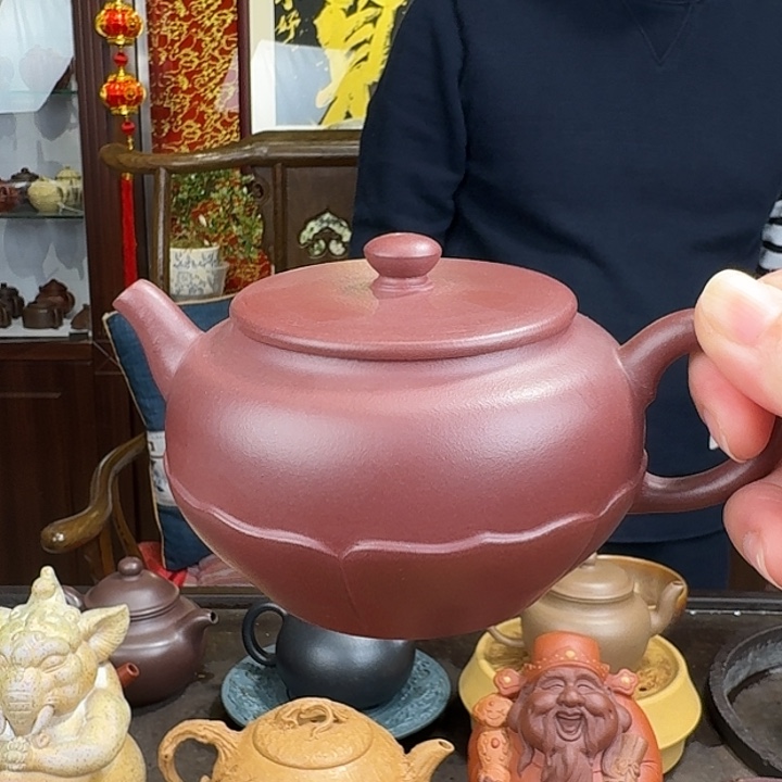 紫砂茶壶连韵紫泥
